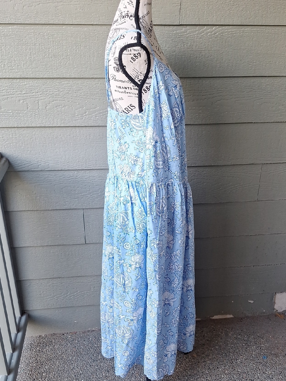 NWT Roller Rabbit x Target Blue & White Floral Basque Waist Midi Maxi Dress XXL - Picture 6 of 15